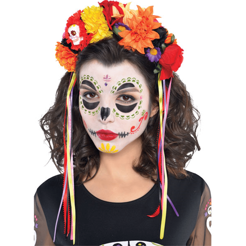 Halloween Day of the Dead Floral Band Headpiece  Fun Party Supplies