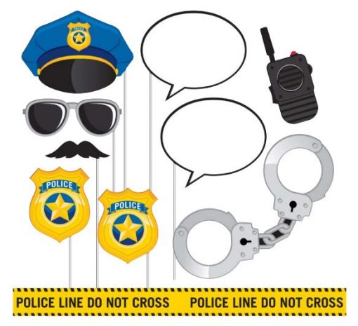 Police Party Photo Booth Props Set