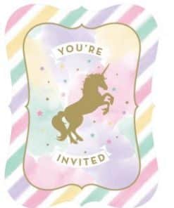 Unicorn Sparkle Party Postcard Style Invitations