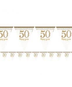 50th Gold Sparkling Wedding Anniversary Flag Bunting