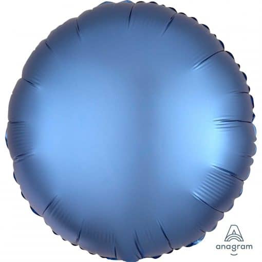 Azure Blue Circle Satin Luxe Foil Balloon