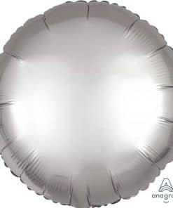 Platinum Silver Circle Satin Luxe Foil Balloon