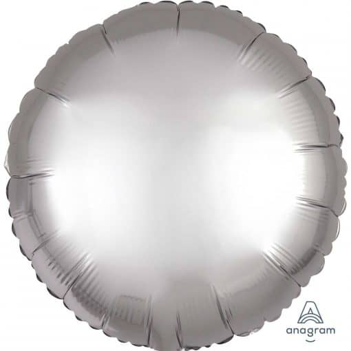 Platinum Silver Circle Satin Luxe Foil Balloon