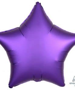 Purple Royale Star Satin Luxe Foil Balloon