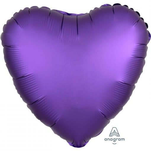 Purple Royale Heart Satin Luxe Foil Balloon