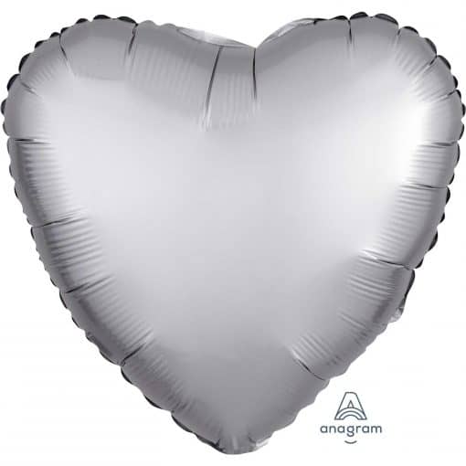 Platinum Heart Satin Luxe Foil Balloon