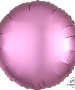 Flamingo Pink Circle Satin Luxe Foil Balloon