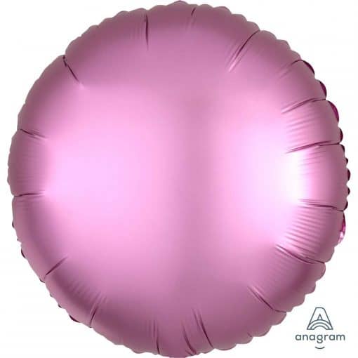 Flamingo Pink Circle Satin Luxe Foil Balloon