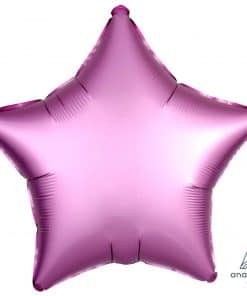 Flamingo Pink Star Satin Luxe Foil Balloon