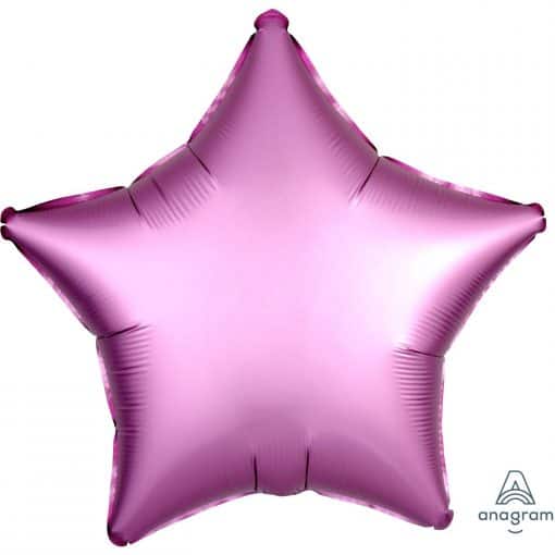 Flamingo Pink Star Satin Luxe Foil Balloon