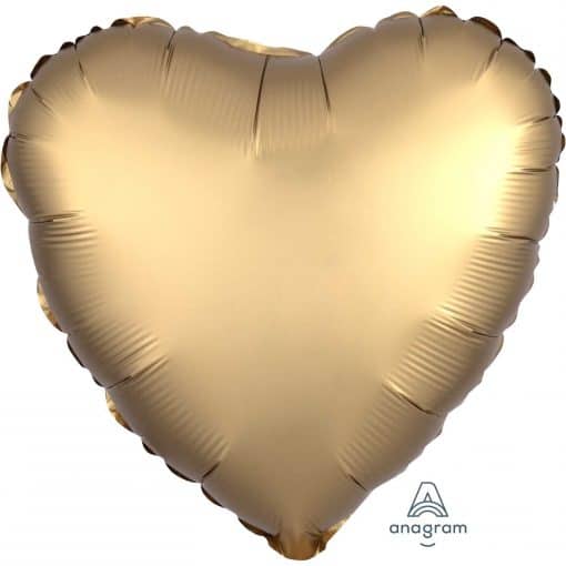 Gold Sateen Heart Satin Luxe Foil Balloon