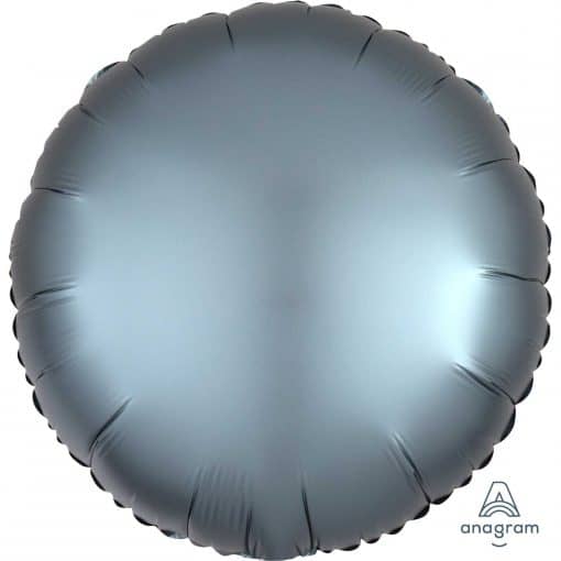 Steel Blue Circle Satin Luxe Foil Balloon