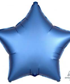 Azure Blue Star Satin Luxe Foil Balloon