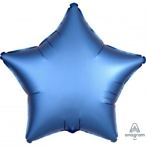 Azure Blue Star Satin Luxe Foil Balloon