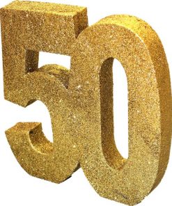 Age 50 Gold Glitter Table Decoration