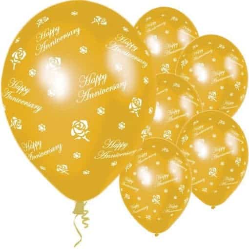 Anniversary Gold Roses Balloons