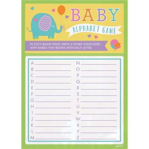 Baby Shower Alphabet Game