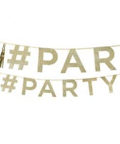 #Party Gold Glitter Letter Banner