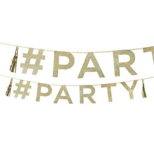 #Party Gold Glitter Letter Banner