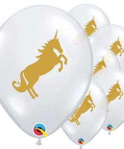 Golden Unicorn Printed Latex Balloons