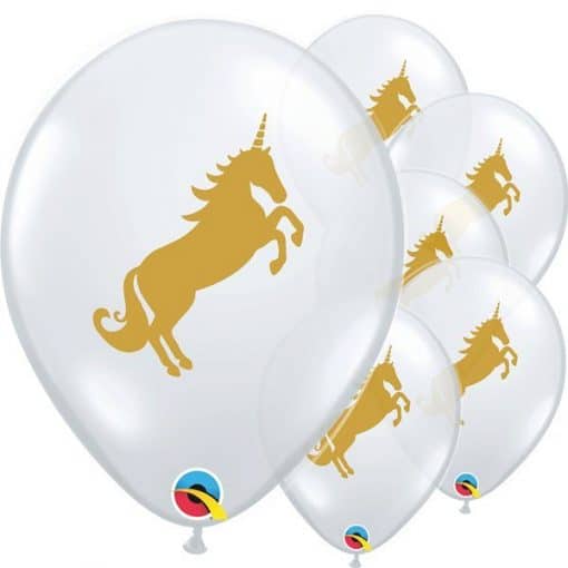 Golden Unicorn Printed Latex Balloons