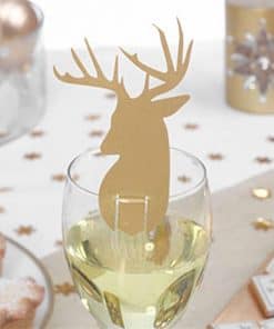 Gold Stag Glass Decorations