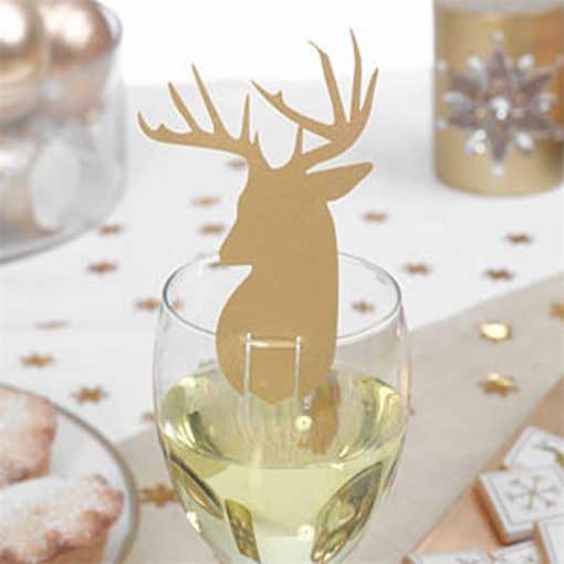 Gold Stag Glass Decorations