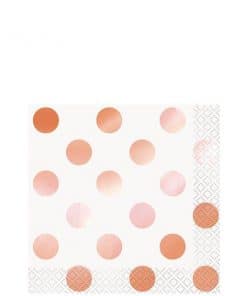 Rose Gold Dot Beverage Napkin