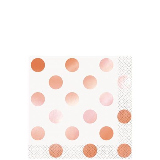 Rose Gold Dot Beverage Napkin