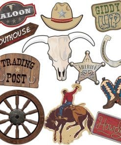 Western Party Card Cutout Decorations