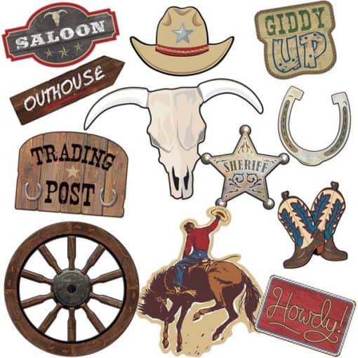 Western Party Card Cutout Decorations