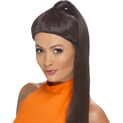 90's Sporty Power Brown Adult Wig