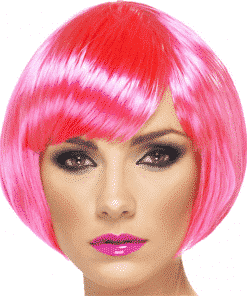 Babe Bob Adult Neon Pink Wig