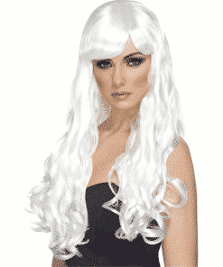 Desire Long Curly Wig - White