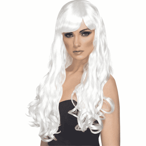 Desire Long Curly Wig - White