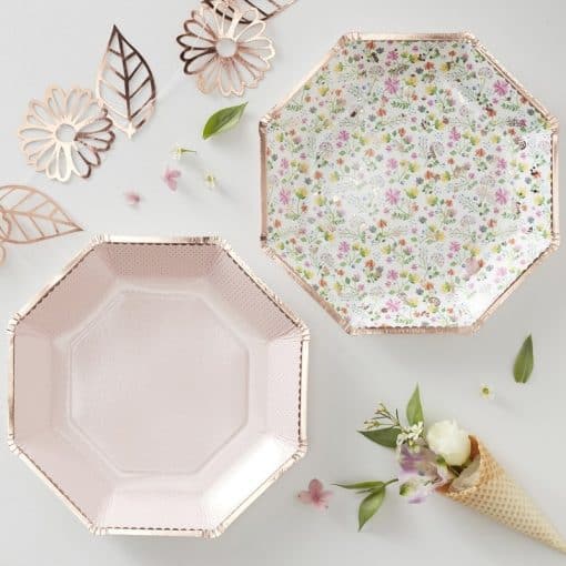 Ditsy Floral Rose Paper Plates