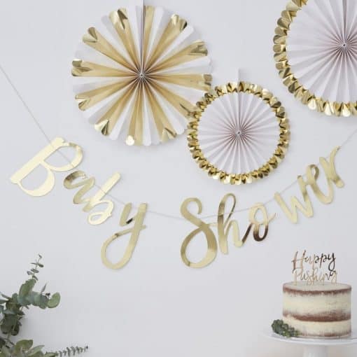 Oh Baby Gold Foiled 'Baby Shower' Letter Banner