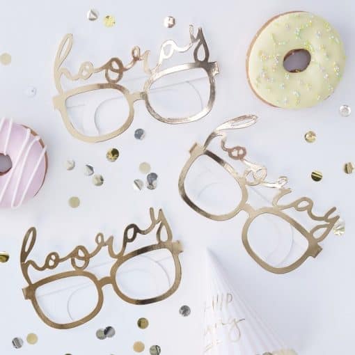 Pick & Mix Pastel Gold Hooray Party Glasses