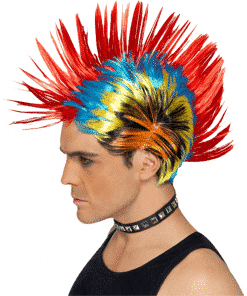 Mohawk Street Punk Adult Rainbow Wig