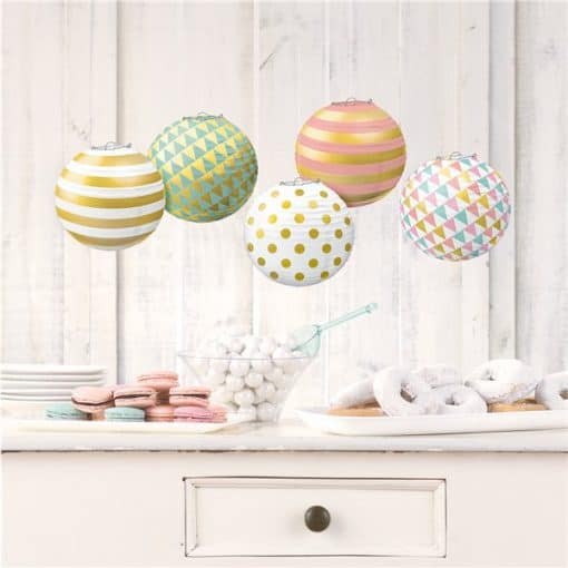 Pastel & Metallic Mini Paper Lanterns