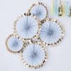 Pick & Mix Pastel Gold Foiled Blue Fan Decorations