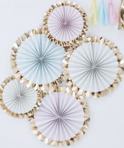 Pick & Mix Pastel Gold Foiled Pastel Fan Decorations