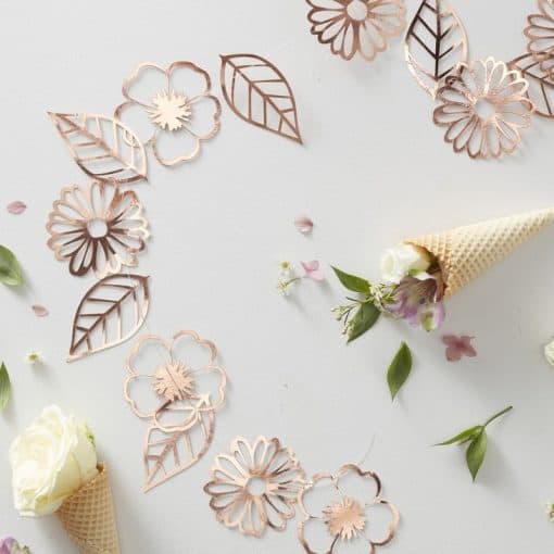 Ditsy Floral Rose Gold Foiled Flower Garland