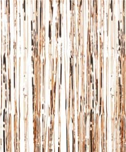 Rose Gold Metallic Fringed Door Curtain