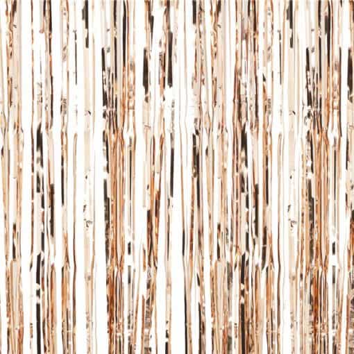 Rose Gold Metallic Fringed Door Curtain