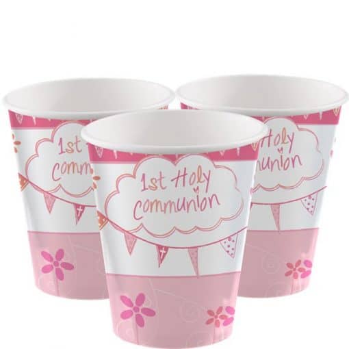 First Holy Communion Pink Party Cups