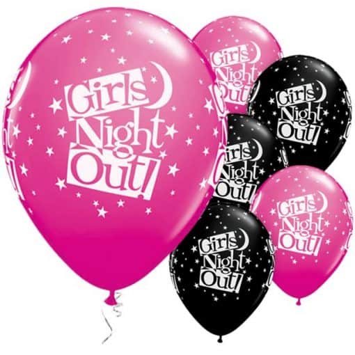 'Girls Night Out!' Stars Printed Latex Balloons