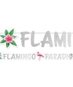 Flamingo Paradise Party Glitter Letter Banner