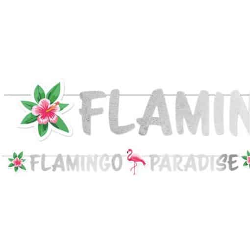 Flamingo Paradise Party Glitter Letter Banner