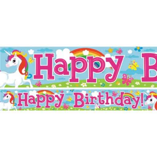 Unicorn Birthday Paper Banners